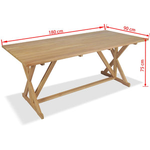 Τραπεζαρία Καφέ 180 x 90 x 75 cm Στερεό Ξύλο Τίκ