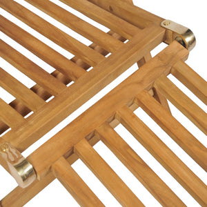 Ξαπλώστρα με Υποπόδιο από Μασίφ Ξύλο Teak - Pakobazaar