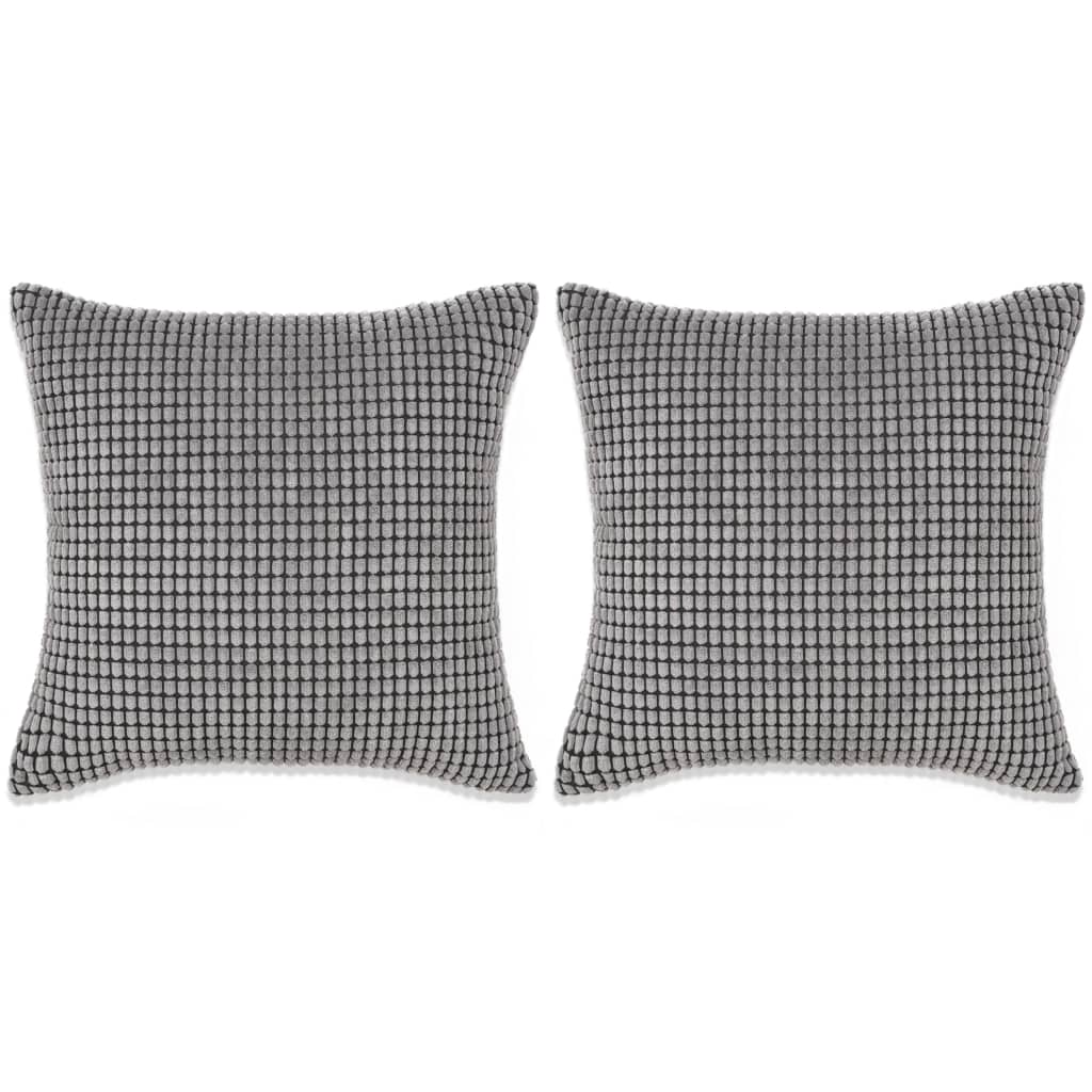 Σετ Μαξιλαριών 2 τεμ. Γκρι 60 x 60 εκ. Βελουτέ - Pakobazaar