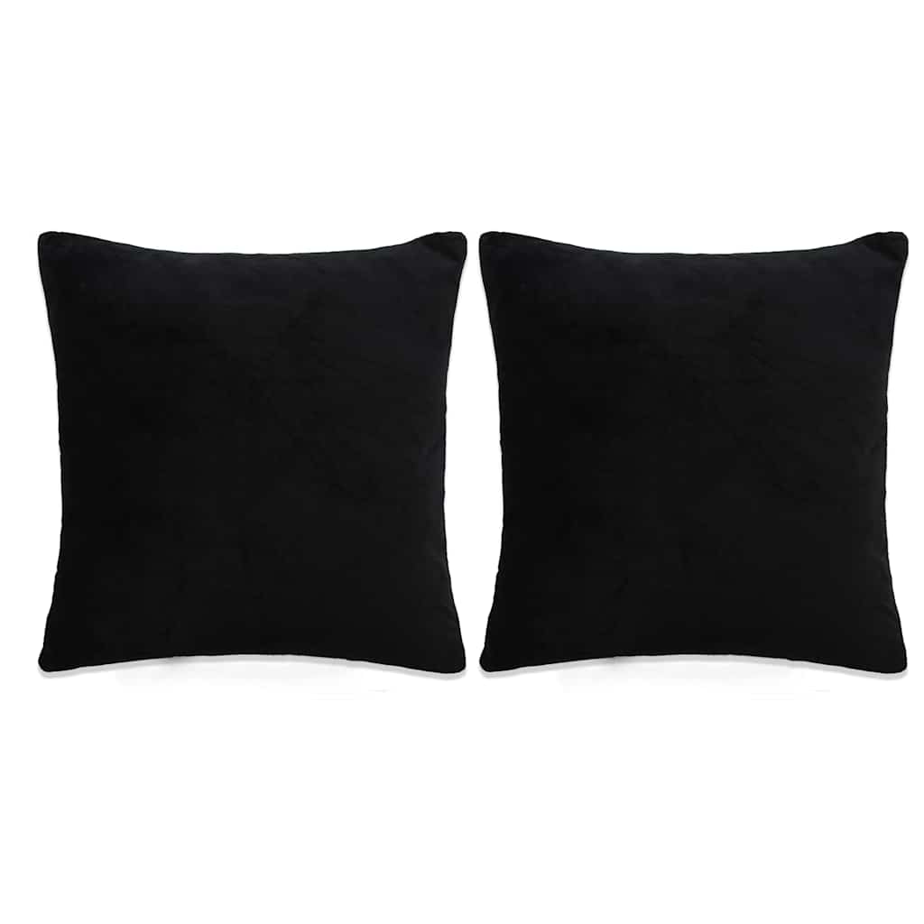 Σετ Μαξιλαριών 2 τεμ. Μαύρο 60 x 60 εκ. Βελουτέ - Pakobazaar