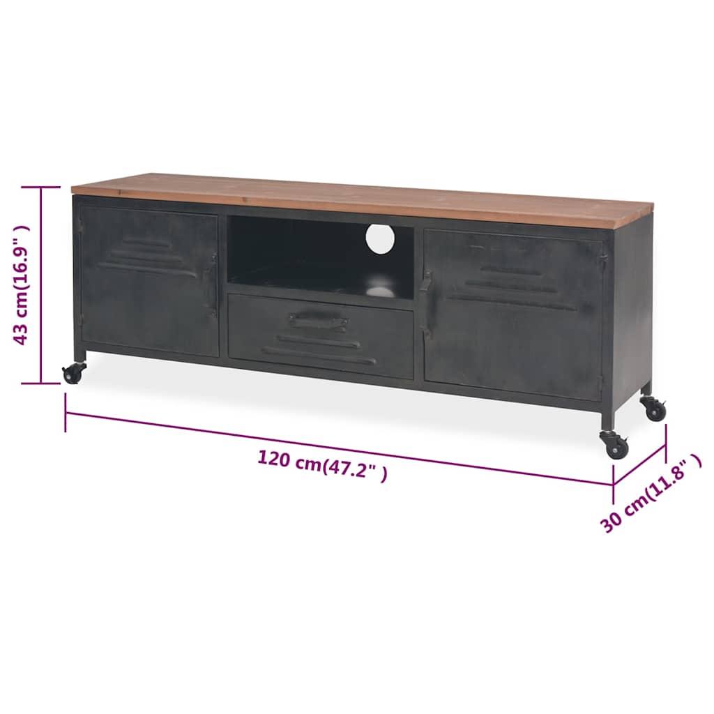 Έπιπλο Τηλεόρασης Μαύρο 120 x 30 x 43 εκ.