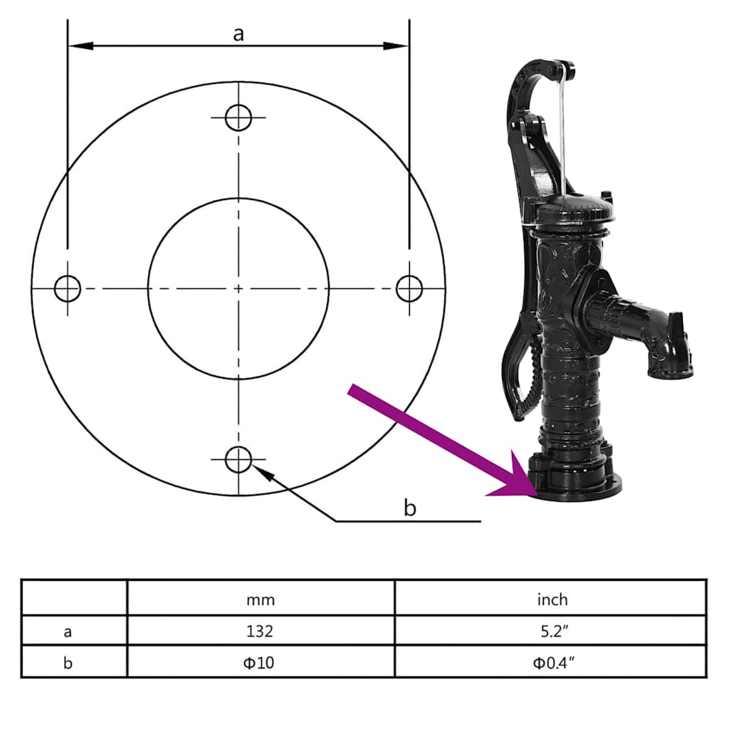 Αντλία / Τουλούμπα Νερού Κήπου από Χυτοσίδηρο - Pakobazaar