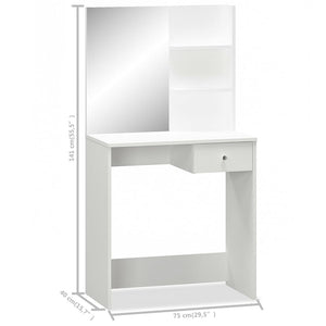 Μπουντουάρ Λευκό 75 x 40 x 141 εκ. από Επεξ. Ξύλο - PAKOBAZAAR