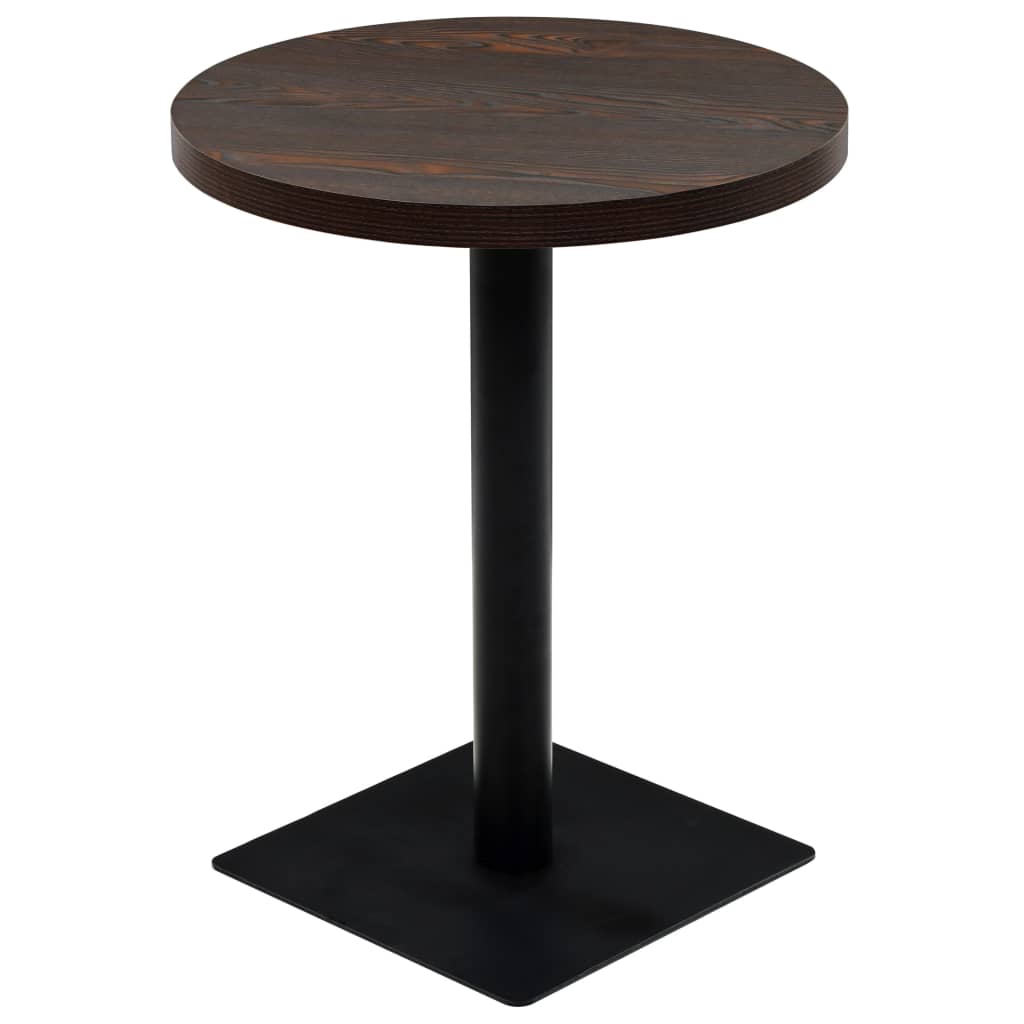 Τραπέζι Bistro Στρογγυλό Σκούρο Σταχτί 60 x 75 εκ. MDF / Ατσάλι - PAKOBAZAAR