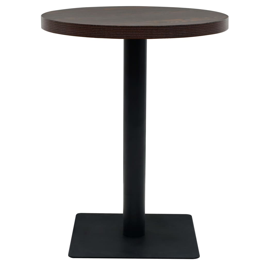 Τραπέζι Bistro Στρογγυλό Σκούρο Σταχτί 60 x 75 εκ. MDF / Ατσάλι - PAKOBAZAAR