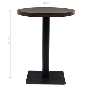 Τραπέζι Bistro Στρογγυλό Σκούρο Σταχτί 60 x 75 εκ. MDF / Ατσάλι - PAKOBAZAAR