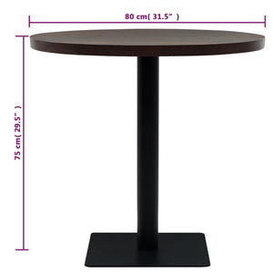Τραπέζι Bistro Στρογγυλό Σκούρο Σταχτί 80 x 75 εκ. MDF / Ατσάλι - PAKOBAZAAR