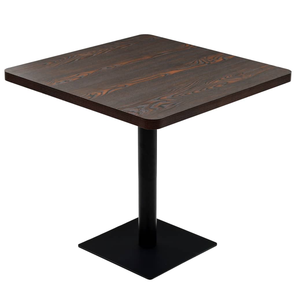 Τραπέζι Bistro Τετράγωνο Σκούρο Σταχτί 80x80x75 εκ. MDF/Ατσάλι - PAKOBAZAAR