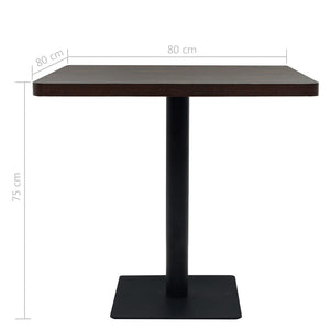 Τραπέζι Bistro Τετράγωνο Σκούρο Σταχτί 80x80x75 εκ. MDF/Ατσάλι - PAKOBAZAAR