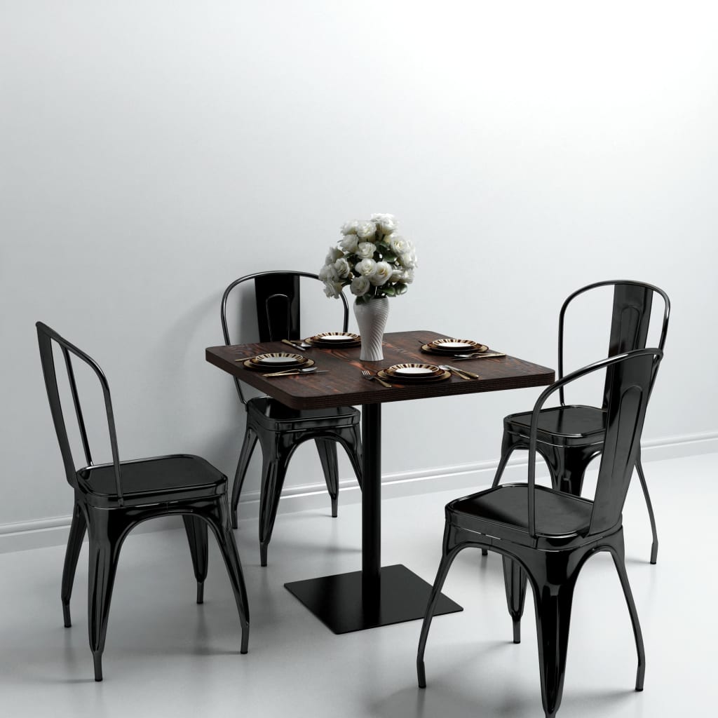 Τραπέζι Bistro Τετράγωνο Σκούρο Σταχτί 80x80x75 εκ. MDF/Ατσάλι - PAKOBAZAAR