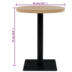 Τραπέζι Bistro Στρογγυλό Χρώμα Δρυός 60 x 75 εκ. MDF / Ατσάλι - PAKOBAZAAR