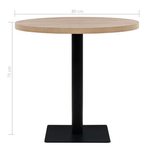 Τραπέζι Bistro Στρογγυλό Χρώμα Δρυός 80 x 75 εκ. MDF / Ατσάλι - PAKOBAZAAR