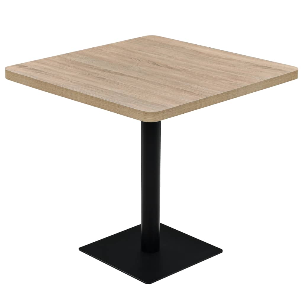 Τραπέζι Bistro Τετράγωνο Χρώμα Δρυός 80x80x75 εκ. MDF/Ατσάλι - PAKOBAZAAR