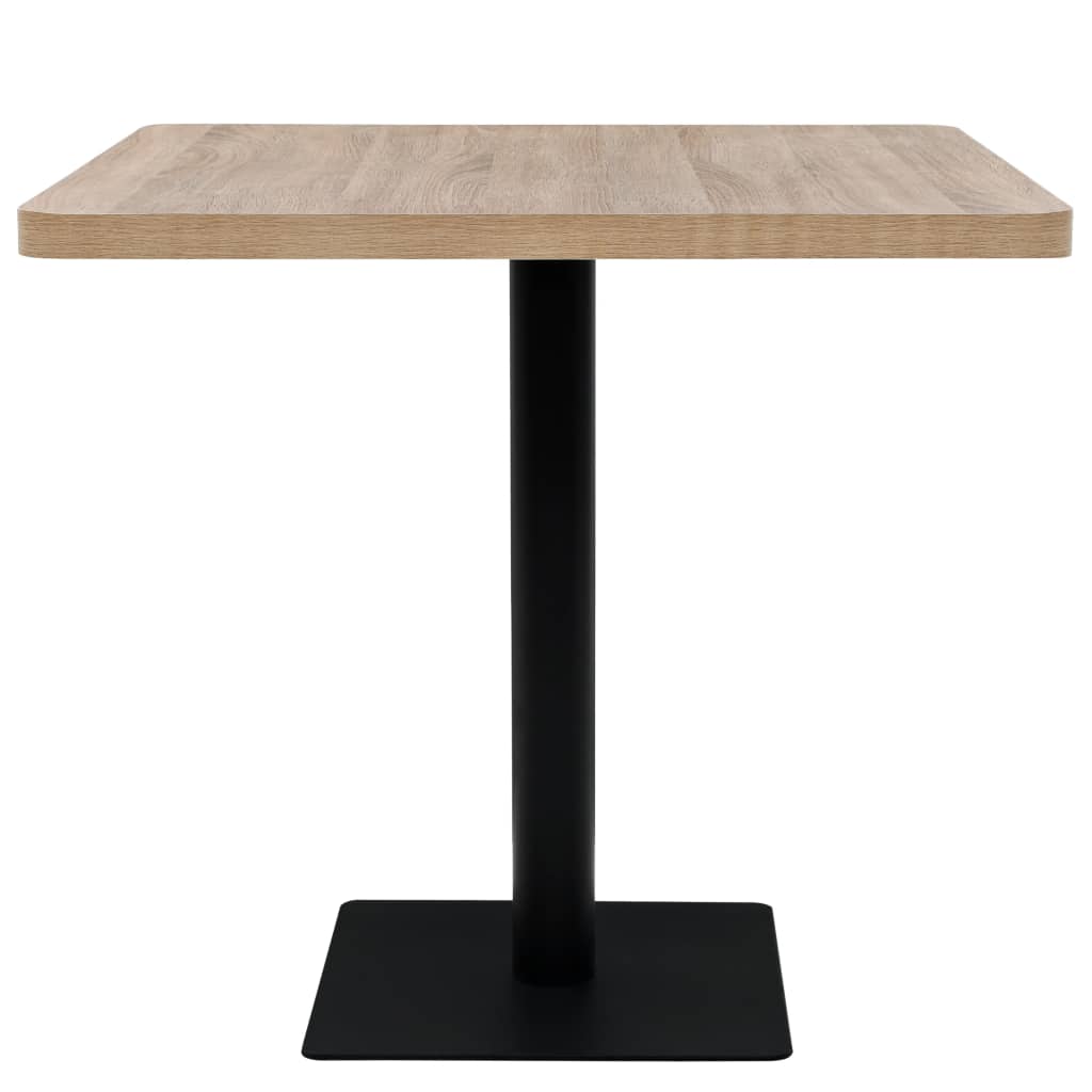 Τραπέζι Bistro Τετράγωνο Χρώμα Δρυός 80x80x75 εκ. MDF/Ατσάλι - PAKOBAZAAR