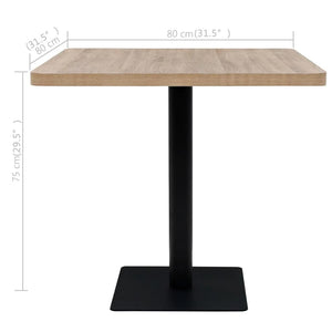 Τραπέζι Bistro Τετράγωνο Χρώμα Δρυός 80x80x75 εκ. MDF/Ατσάλι - PAKOBAZAAR