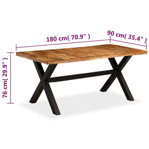 Τραπεζαρία 180x90x76 εκ. από Μασίφ Ξύλο Ακακίας και Μάνγκο - PAKOBAZAAR