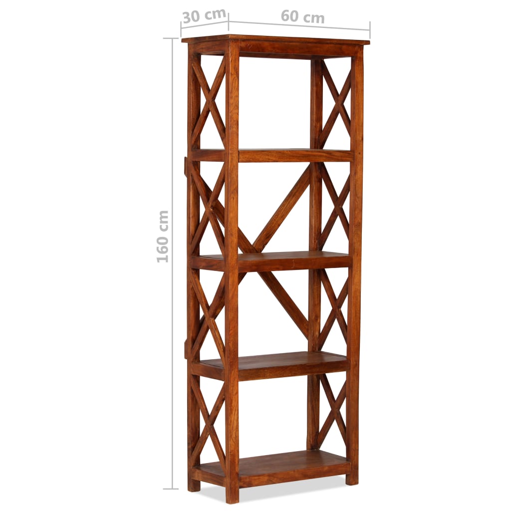 Βιβλιοθήκη 60x30x160 εκ. Μασίφ Ξύλο Ακακίας/Μελί Sheesham