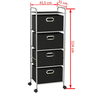 Σύνθεση Αποθήκευσης με 4 Κουτιά Ατσάλι και Ύφασμα Non-Woven - PAKOBAZAAR