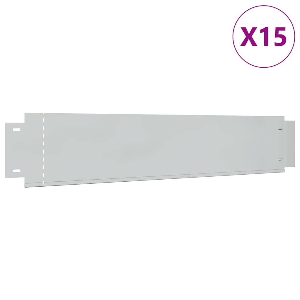 Μπορντούρες Γκαζόν 15 τεμ. 100 x 20 εκ. Γαλβανισμένος Χάλυβας - PAKOBAZAAR