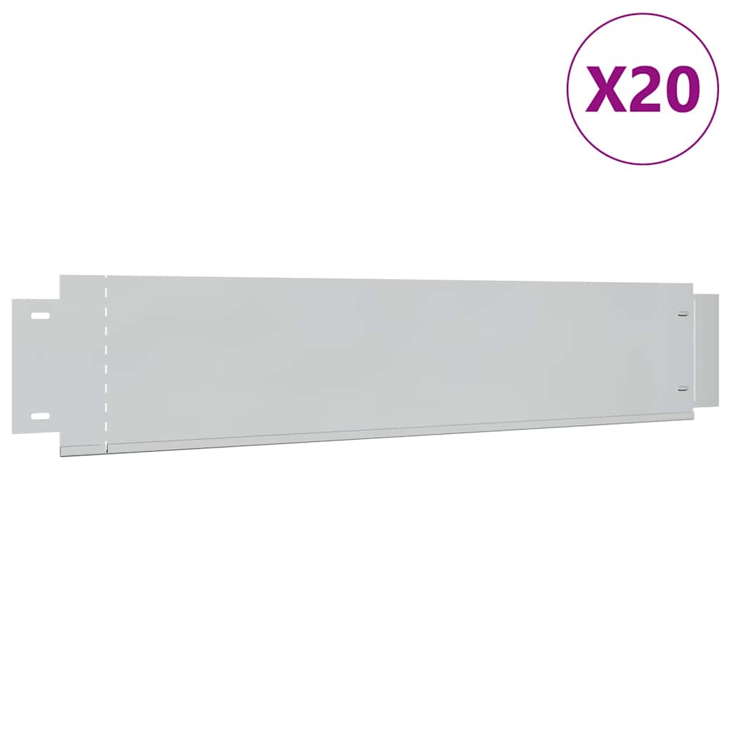 Μπορντούρες Γκαζόν 20 τεμ. 100 x 20 εκ. Γαλβανισμένος Χάλυβας - Pakobazaar