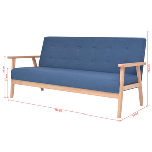 Σετ Σαλονιού 2 τεμ. Μπλε Υφασμάτινο - PAKOBAZAAR