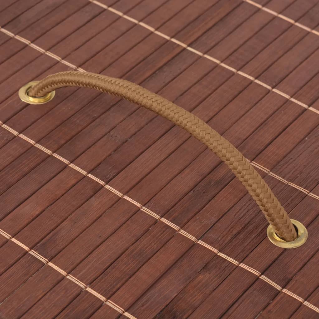 Καλάθι Απλύτων Ορθογώνιο Καφέ από Μπαμπού - PAKOBAZAAR