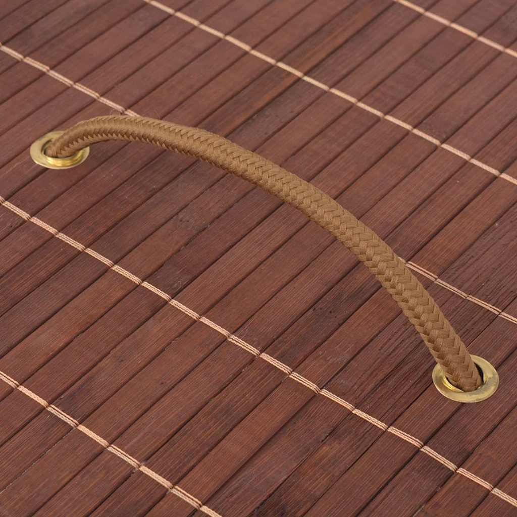 Καλάθι Απλύτων Οβάλ Καφέ από Μπαμπού - PAKOBAZAAR