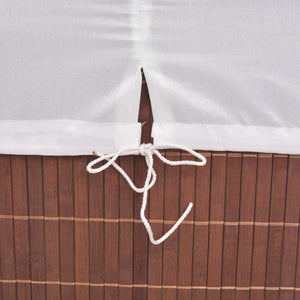 Καλάθι Απλύτων Ορθογώνιο Καφέ από Μπαμπού - PAKOBAZAAR