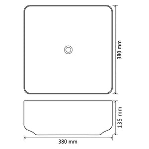 Νιπτήρας Τετράγωνος Μαύρος 38 x 38 x 13,5 εκ. Κεραμικός - PAKOBAZAAR