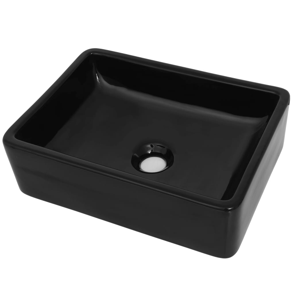 Νιπτήρας Ορθογώνιος Μαύρος 41 x 30 x 12 εκ. Κεραμικός - PAKOBAZAAR
