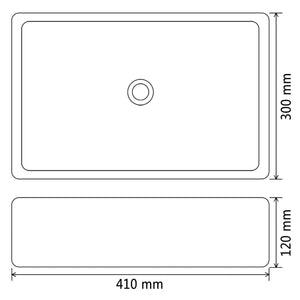 Νιπτήρας Ορθογώνιος Μαύρος 41 x 30 x 12 εκ. Κεραμικός - PAKOBAZAAR