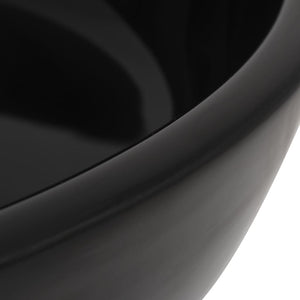 Νιπτήρας Στρογγυλός Μαύρος 42x12 εκ. Κεραμικός - PAKOBAZAAR