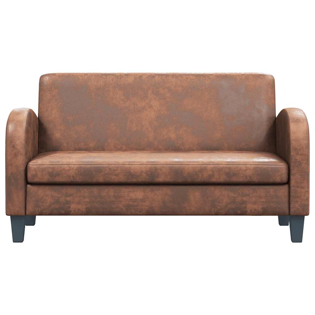 Καναπές Διθέσιος Καφέ από Συνθετικό Καστόρι - PAKOBAZAAR