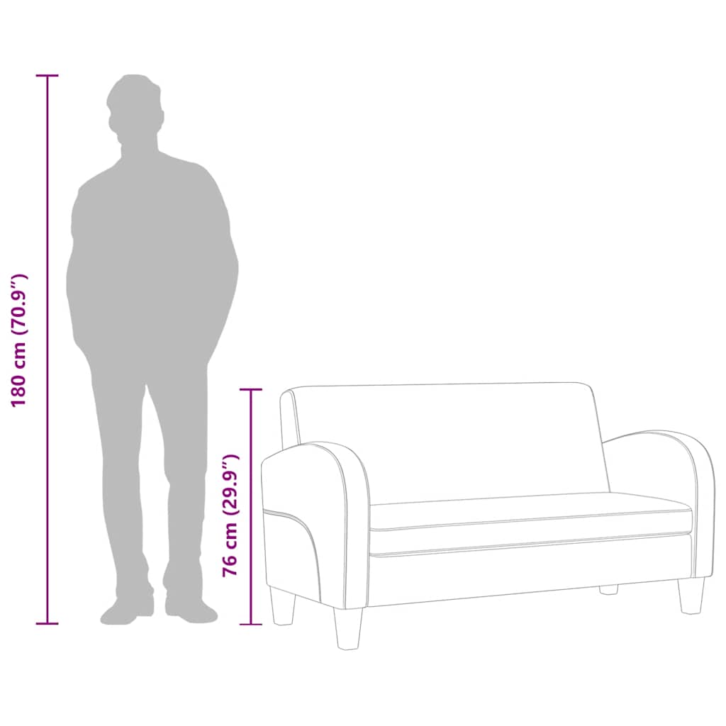 Καναπές Διθέσιος Μαύρος από Συνθετικό Δέρμα - PAKOBAZAAR