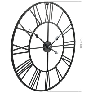 Ρολόι Τοίχου Vintage XXL 80 εκ. Μεταλλικό με Μηχανισμό Quartz - Pakobazaar
