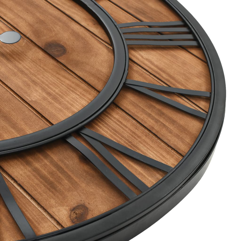 Ρολόι Τοίχου Vintage XXL 60 εκ Ξύλο/Μέταλλο με Μηχανισμό Quartz - Pakobazaar