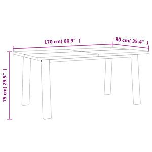 Τραπεζαρία 170 x 90 εκ. από Μασίφ Ξύλο Ακακίας - PAKOBAZAAR