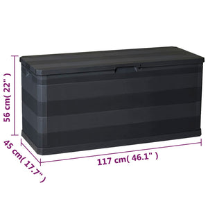 Μπαούλο Αποθήκευσης Κήπου Μαύρο 117 x 45 x 56 εκ.