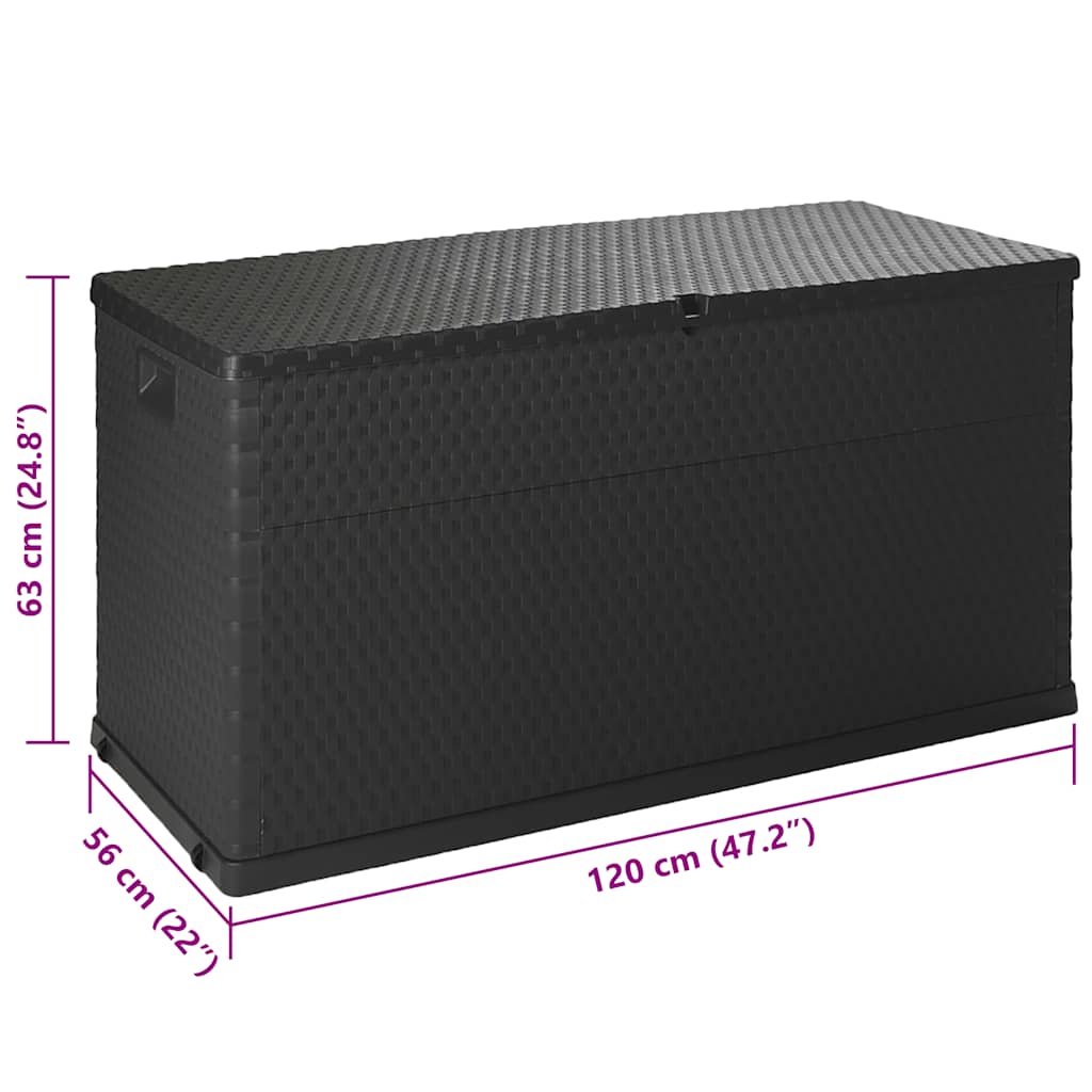 Μπαούλο Αποθήκευσης Κήπου Ανθρακί 120x56x63 εκ. Πολυπροπυλένιο - Pakobazaar