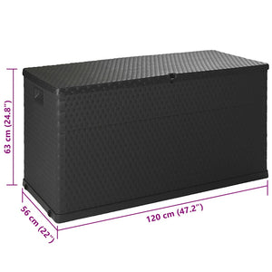 Μπαούλο Αποθήκευσης Κήπου Ανθρακί 120x56x63 εκ. Πολυπροπυλένιο - Pakobazaar