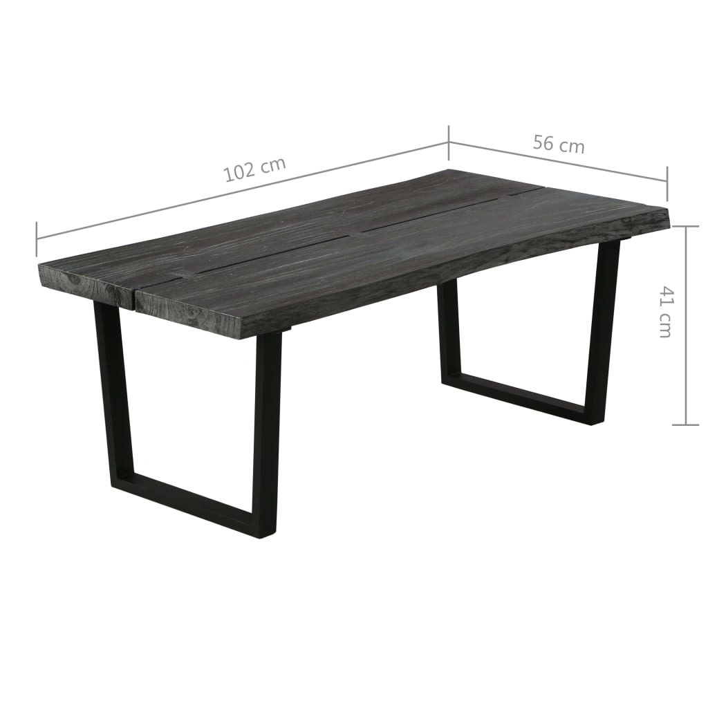 Τραπεζάκι Σαλονιού Γκρι 102 x 56 x 41 εκ. από Μασίφ Ξύλο Mindi - PAKOBAZAAR