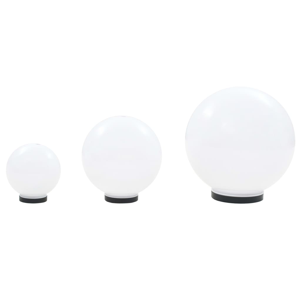 Φωτιστικά Μπάλα LED 3 τεμ Σφαιρικά 20/30/40 εκ. Ακρυλικά (PMMA) - Pakobazaar