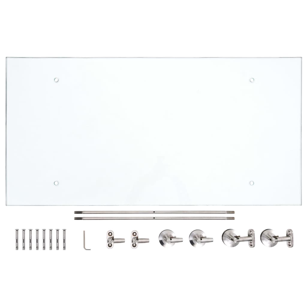 Στέγαστρο Πόρτας 120x60 εκ. Γυαλί Ασφαλείας VSG/Ανοξείδ. Ατσάλι