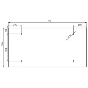 Στέγαστρο Πόρτας 120x60 εκ. Γυαλί Ασφαλείας VSG/Ανοξείδ. Ατσάλι