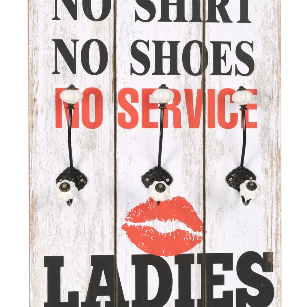 Κρεμάστρα Τοίχου «MEN LADIES» με 6 Γάντζους 120 x 40 εκ. - PAKOBAZAAR