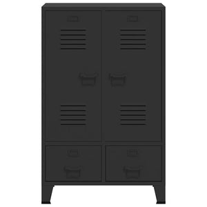 Ντουλάπι με Βιομηχανικό Στιλ Μαύρο 67 x 35 x 107 εκ. Μεταλλικό - PAKOBAZAAR