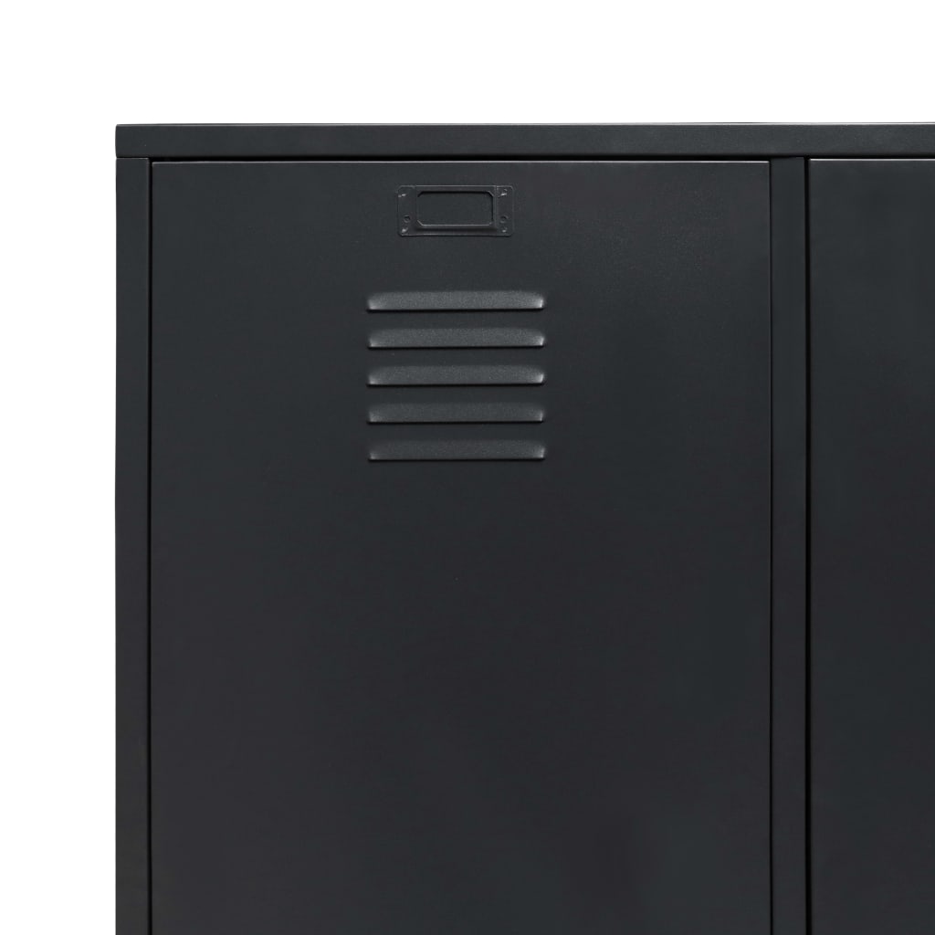Ντουλάπα με Βιομηχανικό Στιλ Μαύρη 90 x 40 x 180 εκ. Μεταλλική