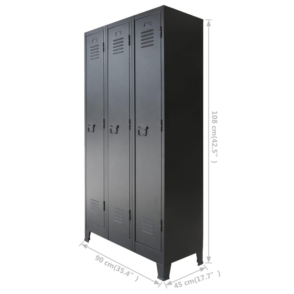 Φοριαμός με Βιομηχανικό Στιλ 90 x 45 x 180 εκ. Μεταλλικός