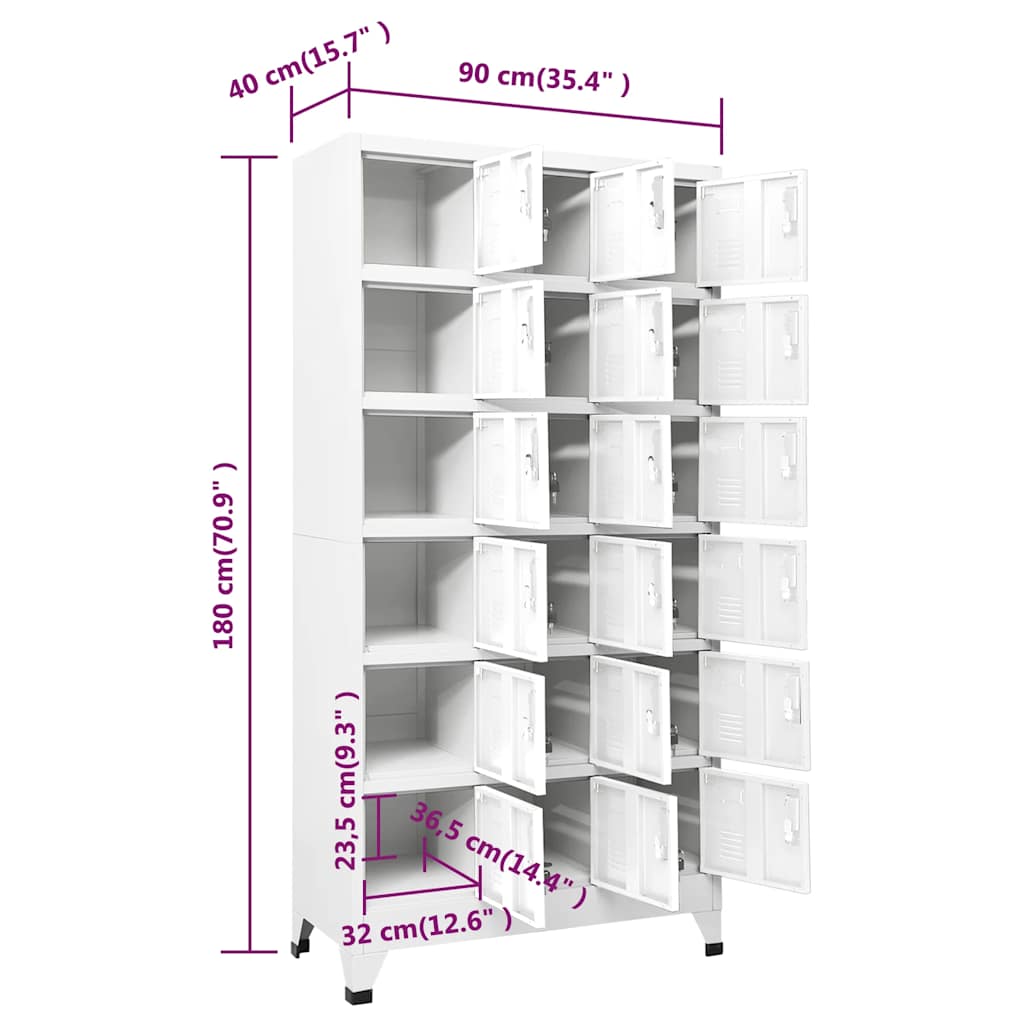 Φοριαμός 90 x 40 x 180 εκ. Μεταλλικός με 18 Τμήματα - PAKOBAZAAR