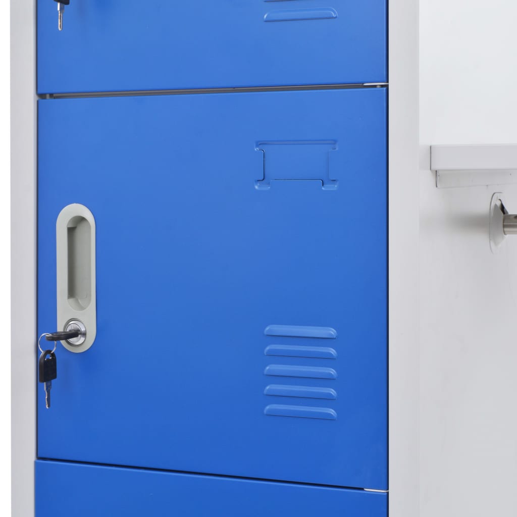 Φοριαμός με Κρεμάστρα Ρούχων Μπλε/Γκρι 110x45x180 εκ Μεταλλικός